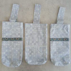 fabric wine bottle gift bags - Light White